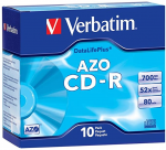 CD-R Verbatim DataLifePlus AZO 700MB 52x Slim Case 10pcs