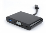 Adapter All-in-One Type-C to 1 x USB3.0 + Type-C + VGA 0.15m Gembird  A-CM-VGA3in1-01