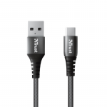 Cable Type-C to USB 1.0m Trust Keyla Extra-Strong Black