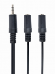 Audio Adapter Cable 0.1m Cablexpert CCA-415M-0.1M
 Black