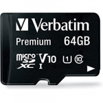 64GB microSDXC Verbatim Premium class 10 UHS-I SD adapter