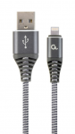 Cable Lightning to USB Cablexpert CC-USB2B-AMLM-2M-WB2 Spacegrey/White