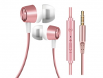 Earphones Joyroom EL113 Mettal shell music control 3.5mm Pink