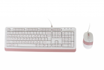 Keyboard & Mouse A4Tech F1010 White-Pink USB