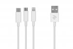 Cable micro USB/Lightning/Type-C to USB 1.2m 2E 2E-CCMTLAB-WT White