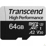 64GB microSDXC Transcend Class 10 TS64GUSD340S (R/W:160/80MB/s SD adapter)