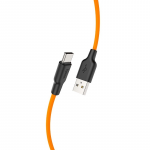 Cable Type-C to USB 1.0m Hoco X21 Plus Silicone Black/Orange