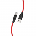 Cable Type-C to USB 1.0m Hoco X21 Plus Silicone Black/Red