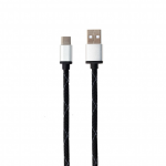Cable Type-C to USB 2.5m Cablexpert ACT-USB2-AMCM-2.5M Premium cotton braided Black