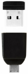 16GB USB Flash Drive Verbatim NANO USB with Micro USB Adapter Black (R/W:80/25MB/s USB2.0)