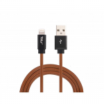 Cable Lightning to USB 1.0m Tellur TLL155331 Leather Brown
