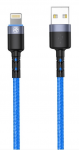 Cable Lightning to USB 1.2m Tellur TLL155364 with LED 3A Blue