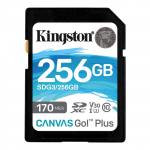 256GB SDXC Kingston SDG3/256GB Canvas Go! Plus (Class 10 UHS-I U3 V30 100MB/s)