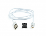 Cable Lightning to USB 1.0m Cablexpert CC-USB2-AMLMM-1M Magnetic Silver