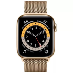 Apple Watch Series 6 40mm M06W3 Stainless Steel Gold with Gold Milanese Loop GPS+Cellular Gold