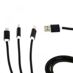 Cable USB 1.8m Gembird CC-USB2-AM31-1M-B microUSB/Lightning/Type-C Black