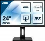 23.8" AOC 24P2C Black Borderless (IPS LED FullHD 1920x1080 4ms 50M:1 250cd HDMI DP Pivot Speakers)