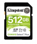 512GB SDXC Kingston SDS2/512GB Canvas Select Plus (Class 10 UHS-I 400x 100MB/s)