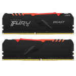 DDR4 16GB (Kit of 2x8GB) Kingston FURY Beast RGB Black KF430C15BBAK2/16 (3000MHz PC4-24000 CL15 1.35V)