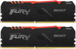 DDR4 32GB (Kit of 2x16GB) Kingston FURY Beast RGB Black KF430C15BB1AK2/32 (3000MHz PC4-24000 CL15 1.35V)