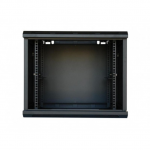 19" 9U Wall Mounted cabinett SteelNet SN-RNK 9U-06-035-ДС-2БГ (600x350х503 Glass Door Black)
