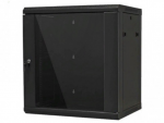 19" 6U Wall Mounted cabinet SteelNet SN-RNK 6U-06-035-ДС-2БГ 600х350х370 Glass Door Black