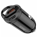 Car Charger Hoco Z31 Universe dual port QC3.0 set with cable Lightning Black