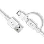 Cable micro USB to Type-C to USB 1.5 m Samsung 2-in-1 White