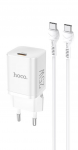 Charger Hoco N19 Rigorous PD25W charger set with cable Type-C to Type-C White