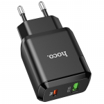 Charger Hoco N5 Favor dual port PD20W+QC3.0 charger Black