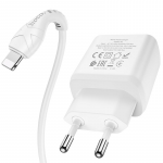 Charger Hoco N5 Favor dual port PD20W+QC3.0 charger set with cable Type-C to Lightning White
