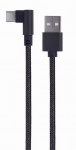 Cable Type-C to USB 0.2m Cablexpert CC-USB2-AMCML-0.2M 90 angle Black