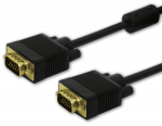 Cable VGA to VGA 10m SAVIO CL-51 male-male Shielded Nickel plated + 2 ferrites Black