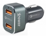 Car Charger XPower 2xUSB 2.1A + MicroUSB Cable Black
