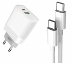 Charger XO 2xUSB + Type-C Cable QC3.0 18W White