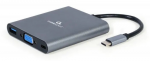 Adapter All-in-One Type-C to 1 х VGA + HDMI + AUX + USB3.0 + SD + Type-C Cablexpert A-CM-COMBO6-01 metal case Grey