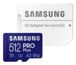 512GB microSDHC Samsung PRO Plus MB-MD512KA (Class 10 UHS-I U3 with SD adapter R/W:160/120MB/s)