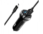 Car Charger Hoco Z40 Superior dual port with MicroUSB cable Black