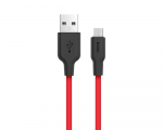 Cable micro USB to USB 1.0m Hoco X21 Silicone Black&Red