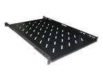 1U Adjust Fixed Shelf For Deep 370mm Perforated Black