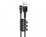 Cable Lightning + micro USB + Type-C to USB 1.2m Hoco U98 Sunway magnetic 3in1 Black