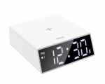 Charger Hoco DCK1 with Clock Wireless 10W White