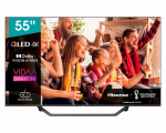 55" QLED TV Hisense 55A7GQ Black (3840x2160 UHD QLED SMART TV 2000Hz DVB-T/T2/C/S/S2 3xHDMI 2xUSB Wi-Fi Speakers 2x10W VESA)