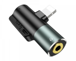 Audio Adapter Lightning to 3.5mm Hoco LS32 Metal Gray