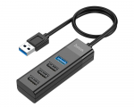 USB3.0 Hub Hoco HB25 Easy mix 4-in-1 USB to 1xUSB3.0 3xUSB2.0 Black