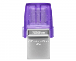 128GB USB Flash Drive Kingston DataTraveler MicroDuo 3C Ultra-small Purple (R/W: 200/50MB/s USB3.2 USB-C + USB-A) DTDUO3CG3/128GB