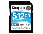 512GB SDXC Kingston SDG3/512GB Canvas Go! Plus (Class 10 UHS-I U3 V30 170MB/s)