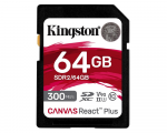 64GB SDXC Kingston SDR2/64GB Canvas React Plus UHS-II Speed Class U3 V90 300/260Mb/s