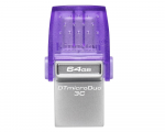 64GB USB Flash Drive Kingston DataTraveler MicroDuo 3C Ultra-small Purple (R/W: 200/50MB/s USB3.2 USB-C + USB-A) DTDUO3CG3/64GB
