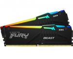 DDR5 16GB (Kit of 2x8GB) Kingston FURY Beast RGB Black KF560C40BBAK2-16 (6000MHz PC5-48000 CL40 1.35V)